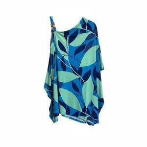 Iman Blue Asymmetrical Blouse